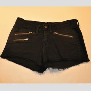 Black Denim Short Shorts